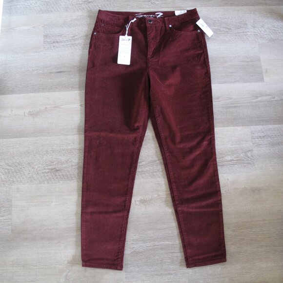 SEVEN7 Dark Red Corduroy Skinny Jeans NWT - Picture 12 of 12